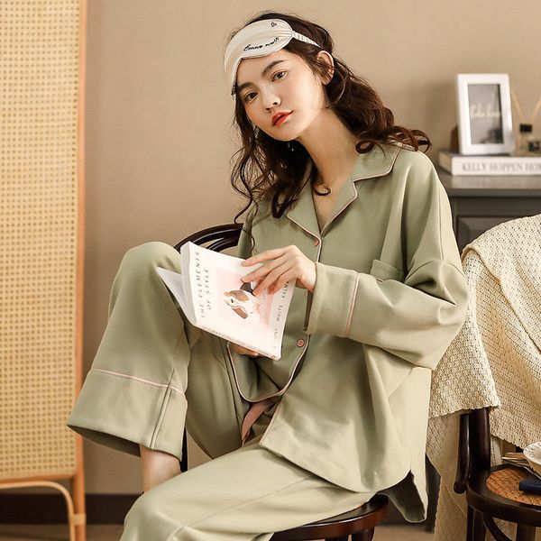 2 piece set new pajamas women's cotton pyjamas women lapel women's underwear cardigan simple female homewear, Black;red
2 piece set new pajamas women's cotton pyjamas women lapel women's underwear cardigan simple female homewear, Black;red