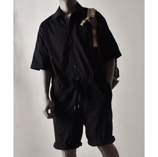 japanese style retro casual wear suits tide male korean loose drawstring short sleeve jumpsuit fashion m five-piece jumpsuit, Black
japanese style retro casual wear suits tide male korean loose drawstring short sleeve jumpsuit fashion m five-piece jumpsuit, Black