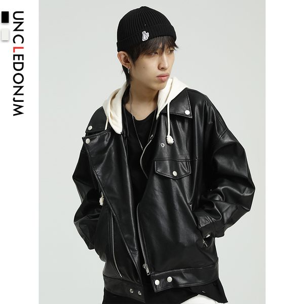 men's fur & faux uncledonjm leather jacket casual motorcycle hooded pu 2021 men clothing cf053, Black
men's fur & faux uncledonjm leather jacket casual motorcycle hooded pu 2021 men clothing cf053, Black