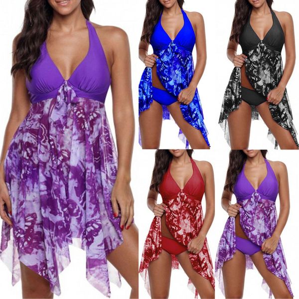 Women Fashion Print Bikini Two Piece Halter Asymmetric Hem Swimdress Tankini Set Padded Beachwear Swimsuit Push Up Bikini Plus Size
Women Fashion Print Bikini Two Piece Halter Asymmetric Hem Swimdress Tankini Set Padded Beachwear Swimsuit Push Up Bikini Plus Size