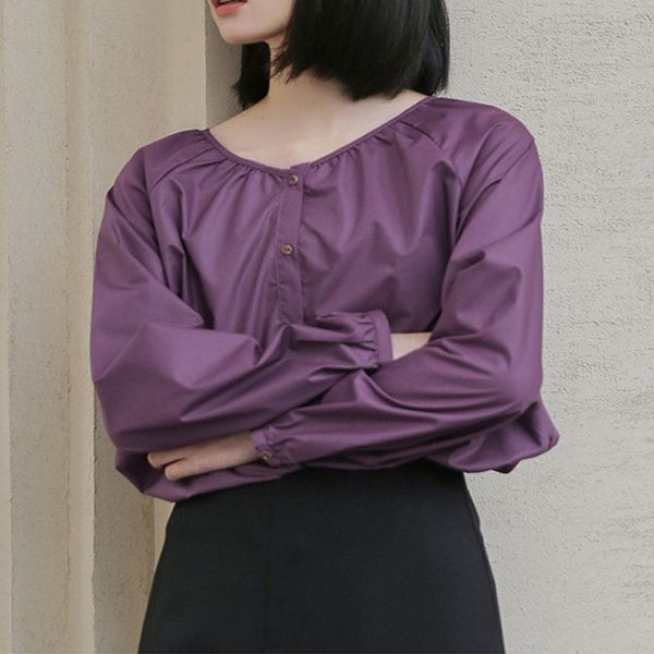 sondr new women's loose shirt 2020 spring o-neck long puff sleeve vintage female blouse korean style oversize cotton shirt, White
sondr new women's loose shirt 2020 spring o-neck long puff sleeve vintage female blouse korean style oversize cotton shirt, White