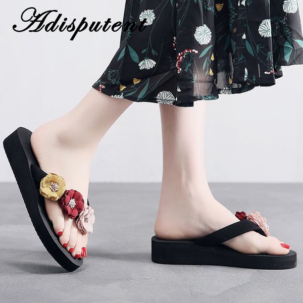 adisputent 2019 bohemian flip flop beading platform wedges beach slippers shoes ladies summer non-slip shoe high heels slides, Black
adisputent 2019 bohemian flip flop beading platform wedges beach slippers shoes ladies summer non-slip shoe high heels slides, Black