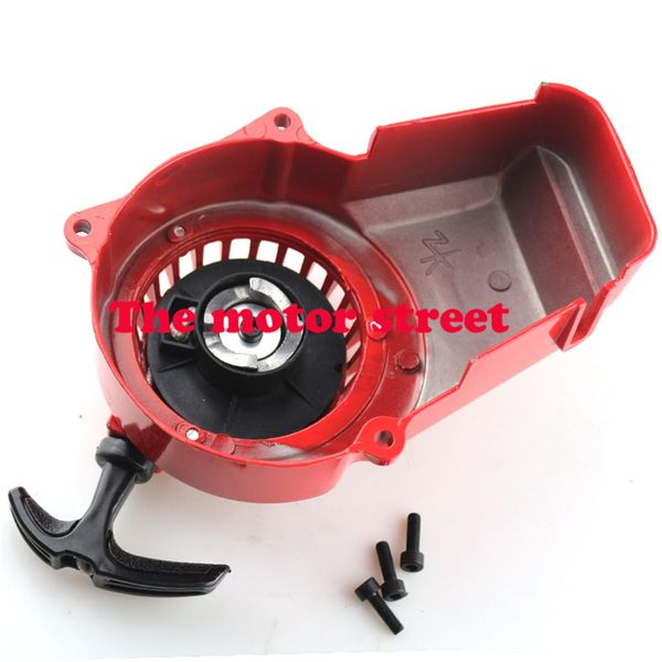 red new aluminum pull starter start mini pocket bikes atvs quad 49cc mower engines 
red new aluminum pull starter start mini pocket bikes atvs quad 49cc mower engines