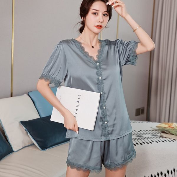 silk pajamas for women casual homewear solid pyjamas set pearl button up 2 pcs pijamas sleepwear satin set cute, Black;red
silk pajamas for women casual homewear solid pyjamas set pearl button up 2 pcs pijamas sleepwear satin set cute, Black;red