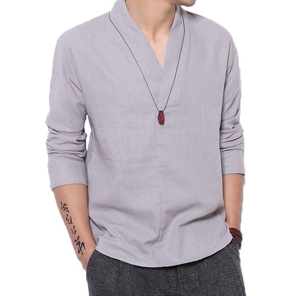 t-shirt men 2019 spring summer new long sleeve v-neck t shirt men brand soft pure cotton slim fit chinese style linen tee shirts, White;black
t-shirt men 2019 spring summer new long sleeve v-neck t shirt men brand soft pure cotton slim fit chinese style linen tee shirts, White;black