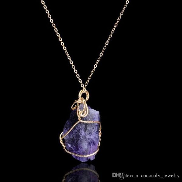 trendy new 2020 handmade irregular amethyst wire wrapped pendant necklace women natural stone crystal necklaces wholesale, Silver
trendy new 2020 handmade irregular amethyst wire wrapped pendant necklace women natural stone crystal necklaces wholesale, Silver