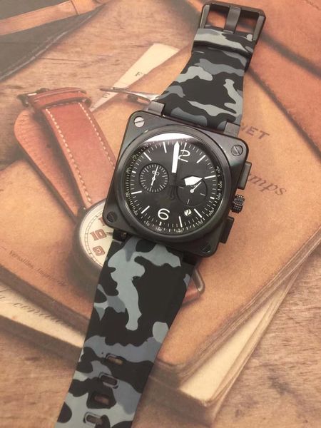 46mm outdoor bellross aviation black dial mens watches square black steel case quartz satch watch camouflage grey strap wristwatches, Slivery;brown
46mm outdoor bellross aviation black dial mens watches square black steel case quartz satch watch camouflage grey strap wristwatches, Slivery;brown