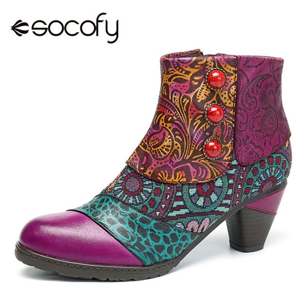 socofy genuine leather ankle boots women shoes bohemian splicing zip handmade spring autumn retro block mid heels women boots, Black
socofy genuine leather ankle boots women shoes bohemian splicing zip handmade spring autumn retro block mid heels women boots, Black