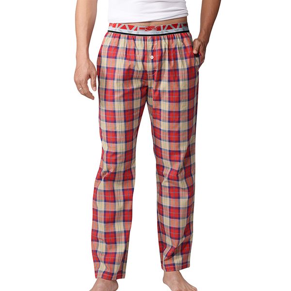 kvf brand sleepwear men sleep bottoms elastic waist plaid trousers males lounge pants with pockets pajama pants, Black;brown
kvf brand sleepwear men sleep bottoms elastic waist plaid trousers males lounge pants with pockets pajama pants, Black;brown