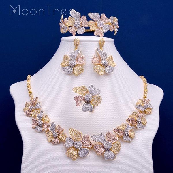 moontree flower leaf wreath 3tone women wedding naija bridal cubic zirconia necklace bangle earring ring dubai african jewelry c18122701, Silver
moontree flower leaf wreath 3tone women wedding naija bridal cubic zirconia necklace bangle earring ring dubai african jewelry c18122701, Silver