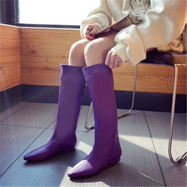 women's shoes long boots 2019 new flat bottom boots autumn and winter leather noodles pointed high, Black
women's shoes long boots 2019 new flat bottom boots autumn and winter leather noodles pointed high, Black