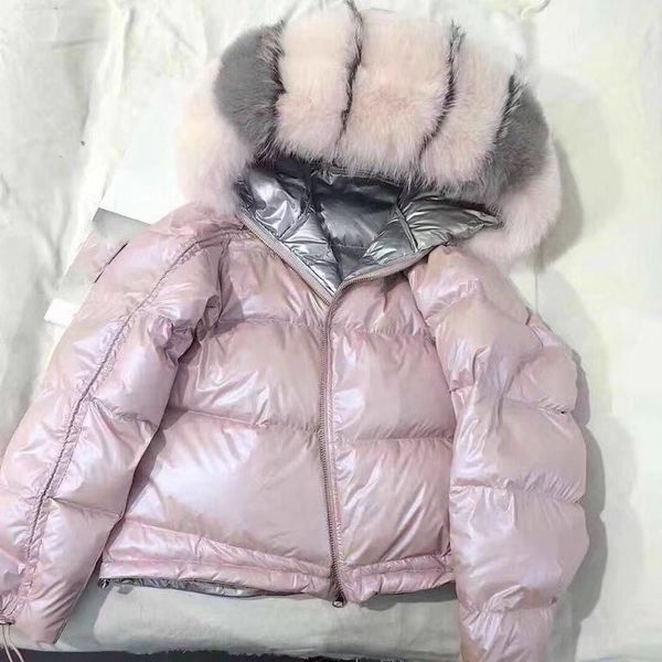 real fur coat natural fox fur collar 19fw jacket women loose short down coat white duck down jacket thick warm down parka, Black
real fur coat natural fox fur collar 19fw jacket women loose short down coat white duck down jacket thick warm down parka, Black