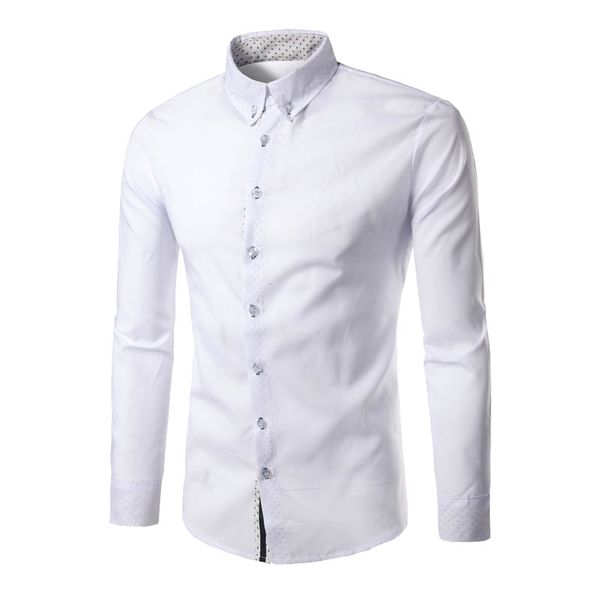 2019 man brand autumn male fashion business pure color lapel long sleeved shirt man youth quality leisure slim boutique shirt, White;black
2019 man brand autumn male fashion business pure color lapel long sleeved shirt man youth quality leisure slim boutique shirt, White;black