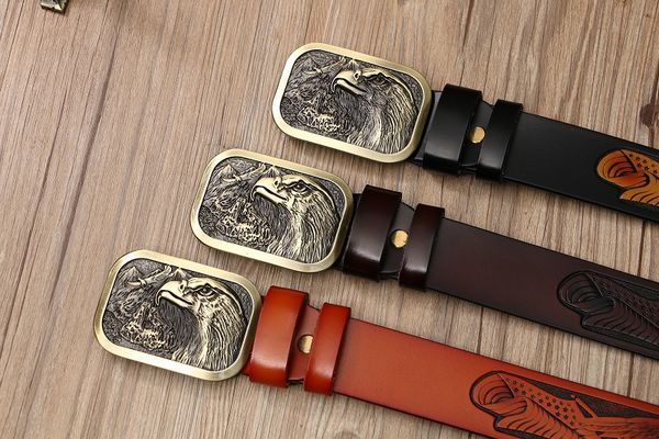 2019 new style style male leather embossed belt vintage falcon-head belt trendy youth fashion plate buckle belt, Black;brown
2019 new style style male leather embossed belt vintage falcon-head belt trendy youth fashion plate buckle belt, Black;brown