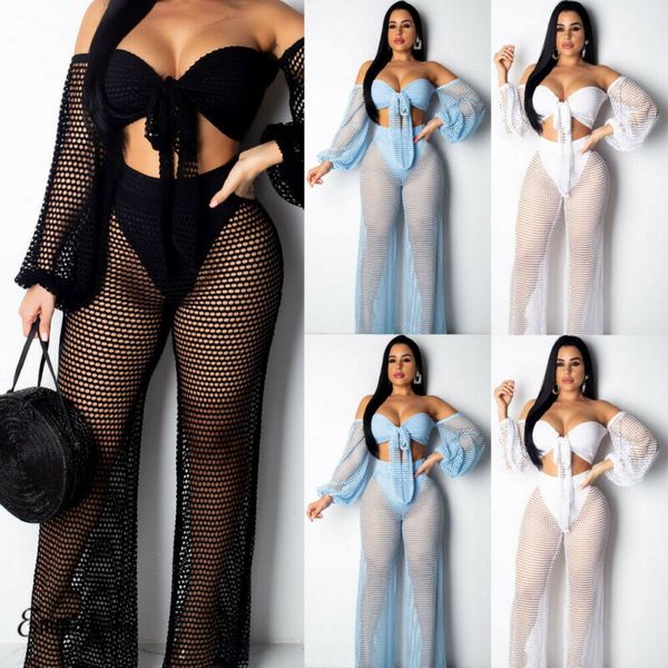sezy women cover up crochet mesh swimwear solid long sleeve swimwear sheer female casual clubwear party beachwear, Blue;gray
sezy women cover up crochet mesh swimwear solid long sleeve swimwear sheer female casual clubwear party beachwear, Blue;gray