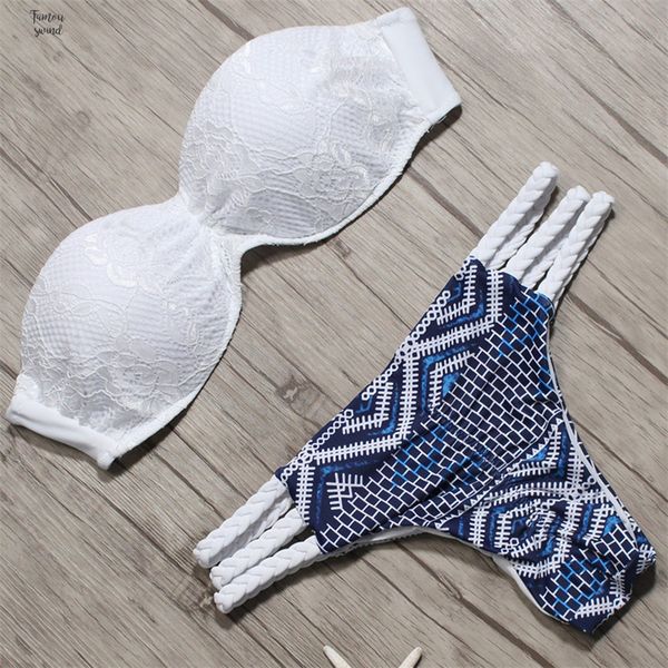 solid bikini new patchwork women lace scallop edge bandeau swimwear bikini set female summer bathing suits, White;black 
solid bikini new patchwork women lace scallop edge bandeau swimwear bikini set female summer bathing suits, White;black