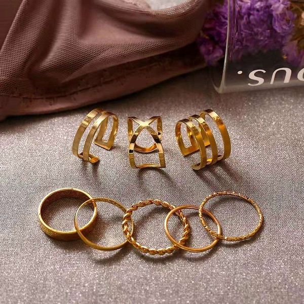 8 pieces ring jewelry set for women luxury designer twisted ring vintage simple gold silver rings bohemian holiday style friend love gift, Golden;silver
8 pieces ring jewelry set for women luxury designer twisted ring vintage simple gold silver rings bohemian holiday style friend love gift, Golden;silver