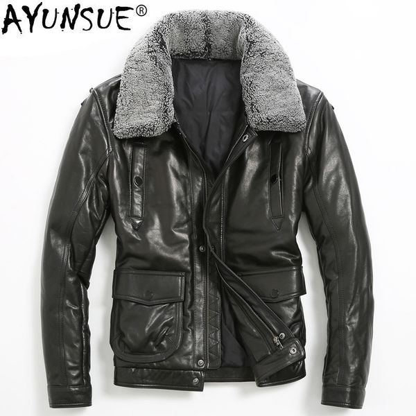 ayunsue genuine leather jacket men short winter pilot jacket mens sheepskin coat men clothes blouson cuir homme 7125 kj1168, Black
ayunsue genuine leather jacket men short winter pilot jacket mens sheepskin coat men clothes blouson cuir homme 7125 kj1168, Black
