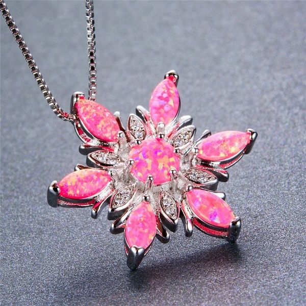 2019 women necklace elegant snowflake fire opal pendant necklace for women jewelry accessories wedding party girl gift, Silver
2019 women necklace elegant snowflake fire opal pendant necklace for women jewelry accessories wedding party girl gift, Silver
