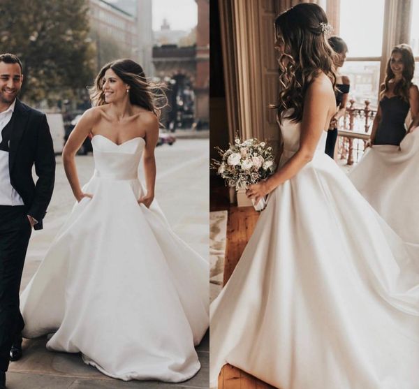 white simple a line wedding dresses sweetheart sleeveless satin sweep train plus size bohemian bridal gowns vestido de novia abendkleider
white simple a line wedding dresses sweetheart sleeveless satin sweep train plus size bohemian bridal gowns vestido de novia abendkleider
