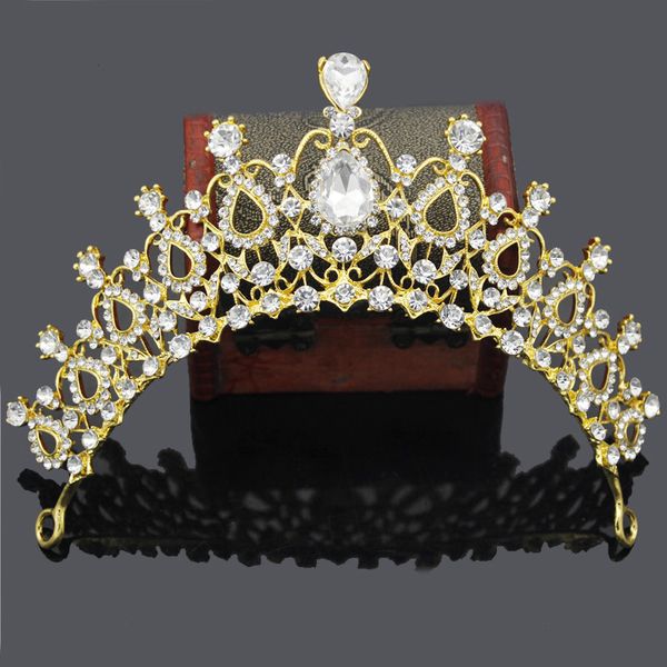 gorgeous crystal rhinestone gold bridal hair jewelry tiaras wedding crown headdress bride headbands accessories, Golden;white
gorgeous crystal rhinestone gold bridal hair jewelry tiaras wedding crown headdress bride headbands accessories, Golden;white