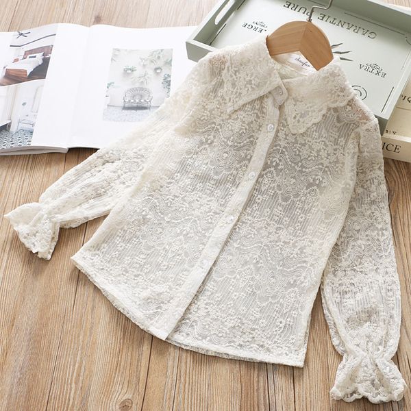 girls soft lace blouse spring and autumn baby korean-style fold-down collar western style shirt children base shirt girl's shirt, White
girls soft lace blouse spring and autumn baby korean-style fold-down collar western style shirt children base shirt girl's shirt, White