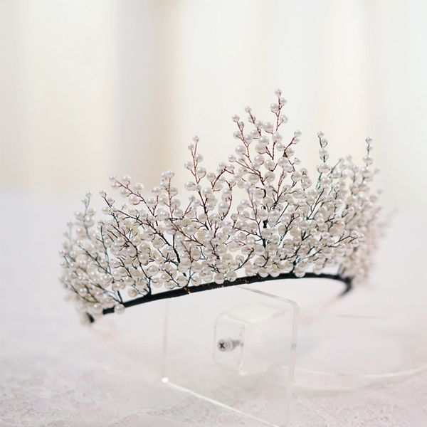 new vintage luxury pearl tiara crown wedding hair accessories bridal party jewelry big headbands, Golden;white
new vintage luxury pearl tiara crown wedding hair accessories bridal party jewelry big headbands, Golden;white