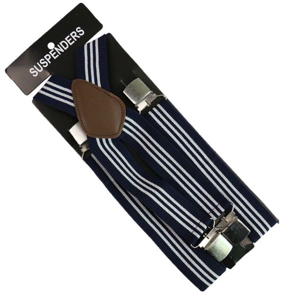 2019 new 3.5cm wide blue white red striped adjustable men womens y-back suspenders, Black;white
2019 new 3.5cm wide blue white red striped adjustable men womens y-back suspenders, Black;white