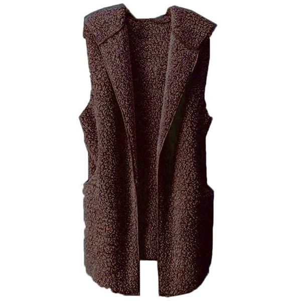 women winter sleeveless thick plush cardigan vest open front solid color loose outwear waistcoat large hooded jacket with pocket, Black;white
women winter sleeveless thick plush cardigan vest open front solid color loose outwear waistcoat large hooded jacket with pocket, Black;white