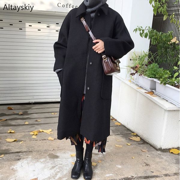 blends women simple long coat black korean girl all-match single breasted womens trendy blend solid pockets lovely
blends women simple long coat black korean girl all-match single breasted womens trendy blend solid pockets lovely