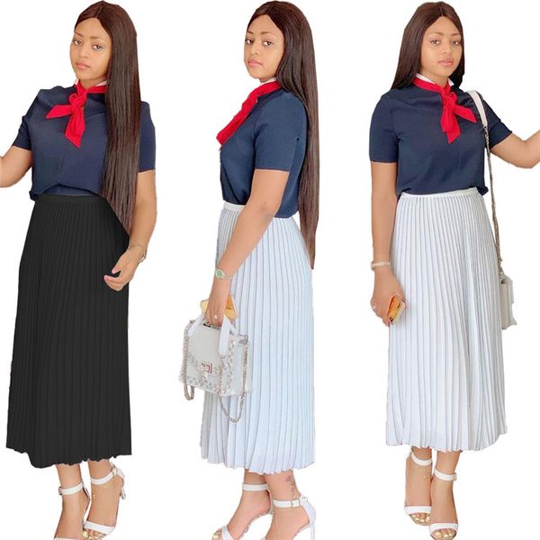 new coming autumn custom skirts women ladies fashion solid color pleated women long skirt, Black
new coming autumn custom skirts women ladies fashion solid color pleated women long skirt, Black