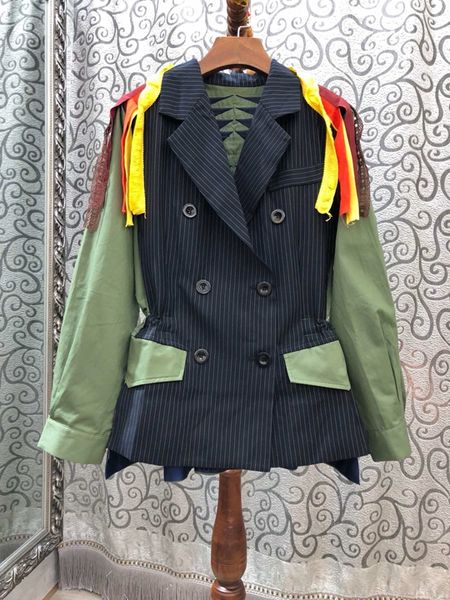 leader of new women's suit in early autumn of 2019 shoulder coloured ribbon double-breasted baitie short suit 809, Black;brown
leader of new women's suit in early autumn of 2019 shoulder coloured ribbon double-breasted baitie short suit 809, Black;brown
