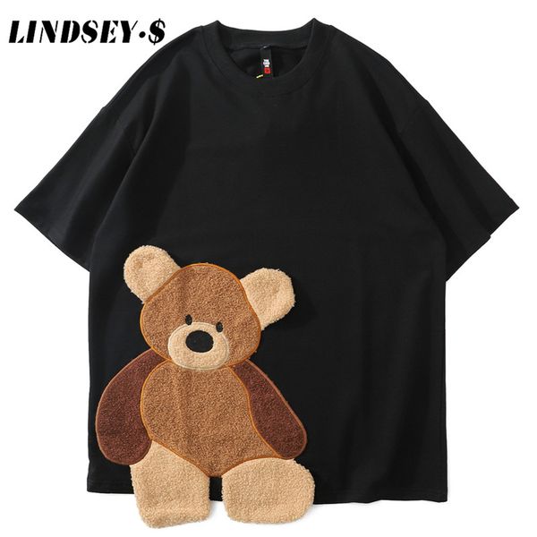 mens hip hop t shirt streetwear flocking bear printed embroidery tshirt short sleeve summer harajuku t-shirt cotton tees, White;black
mens hip hop t shirt streetwear flocking bear printed embroidery tshirt short sleeve summer harajuku t-shirt cotton tees, White;black