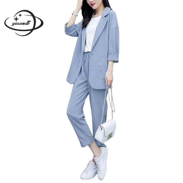 womens pant suits spring autumn female blazer clothing set coat+pant three quarter sleeve elastic waist loose ladies clothes h83, White;black
womens pant suits spring autumn female blazer clothing set coat+pant three quarter sleeve elastic waist loose ladies clothes h83, White;black