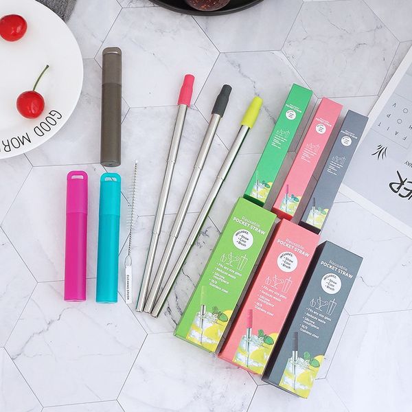 metal drinking straw collapsible portable straw set stainless steel reusable with case cleaner brush for travel
metal drinking straw collapsible portable straw set stainless steel reusable with case cleaner brush for travel