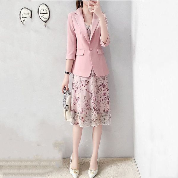 summer women tracksuit ladies blazer coat + floral print dress two piece set female vintage slim suits clothing f143, White
summer women tracksuit ladies blazer coat + floral print dress two piece set female vintage slim suits clothing f143, White