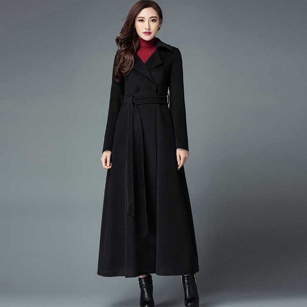 winter women woolen maxi long overcoat classic sashes high waist office ladies outerwear wool blends coat windbreaker, Black
winter women woolen maxi long overcoat classic sashes high waist office ladies outerwear wool blends coat windbreaker, Black