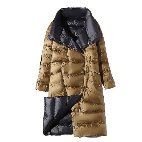 2019 autumn winter plus size women light white duck down jacket female long double-sided two sides through down coat ns1294, Black
2019 autumn winter plus size women light white duck down jacket female long double-sided two sides through down coat ns1294, Black