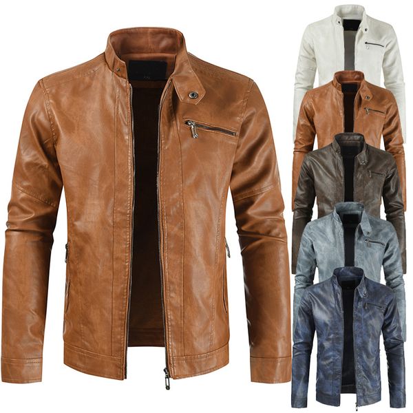 2019 autumn winter new style men's pure color fashionable and fashionable leather coat vertical collar casual coat, Black
2019 autumn winter new style men's pure color fashionable and fashionable leather coat vertical collar casual coat, Black