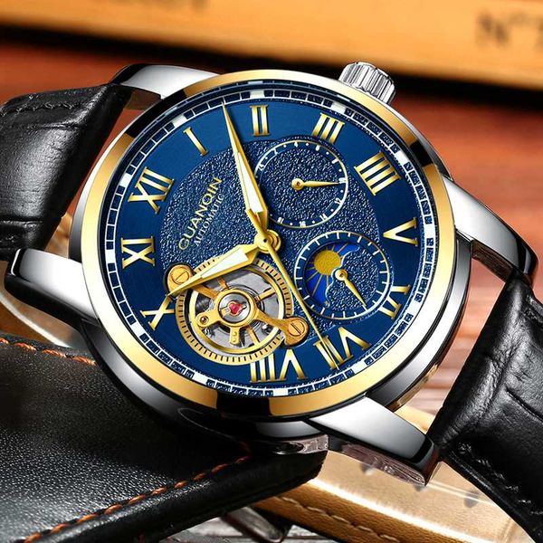 guanqin gj16061 relogio masculino automatic men sport leather strap waterproof mechanical watches, Slivery;brown
guanqin gj16061 relogio masculino automatic men sport leather strap waterproof mechanical watches, Slivery;brown