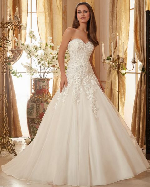 plus size lace mermaid wedding dresses sweetheart strapless appliques tulle backless wedding gowns beach church bridal dresses, White
plus size lace mermaid wedding dresses sweetheart strapless appliques tulle backless wedding gowns beach church bridal dresses, White