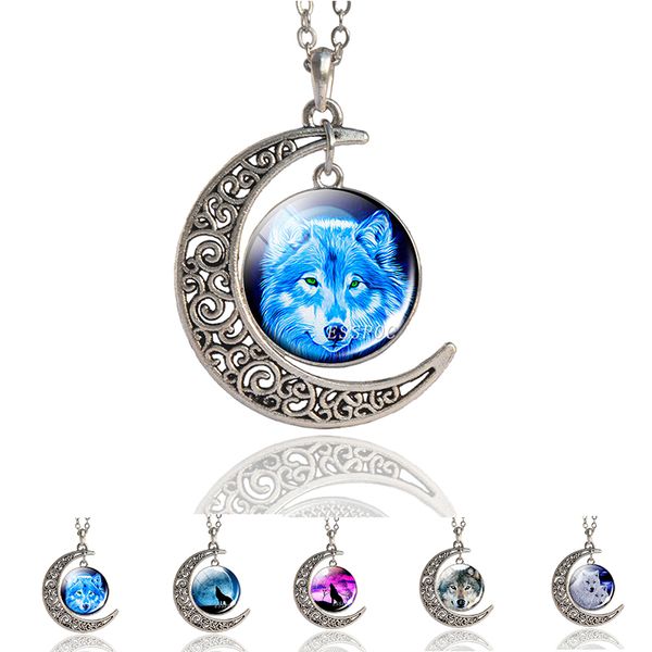 howling wolf art p glass cabochon pendant necklace crescent moon pendant wolf jewelry men women long chain necklace, Silver
howling wolf art p glass cabochon pendant necklace crescent moon pendant wolf jewelry men women long chain necklace, Silver
