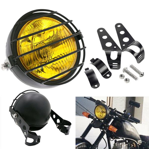 6.5 inch retro motorcycle headlight grill side mount cover with bracket
6.5 inch retro motorcycle headlight grill side mount cover with bracket