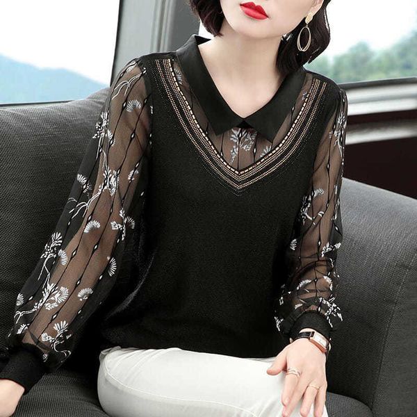 women spring autumn style mesh lace blouses shirts lady casual long sleeve peter pan collar patchwork blusas zz0656, White
women spring autumn style mesh lace blouses shirts lady casual long sleeve peter pan collar patchwork blusas zz0656, White