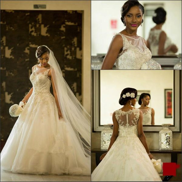 vestios de marriage gorgeous wedding dresses sheer crew south african lace appliques wedding gowns arabic dubai with button back, White
vestios de marriage gorgeous wedding dresses sheer crew south african lace appliques wedding gowns arabic dubai with button back, White