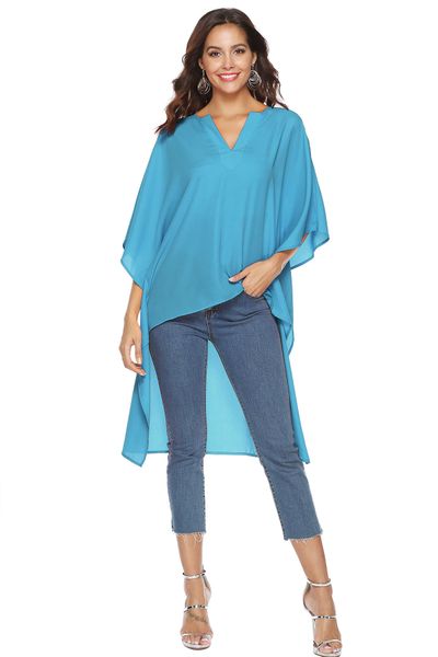 2019spring summer ladies loose chiffon shirt bat sleeve women's blouses & shirts irregular hem ladies' large size shirt s l xl, White
2019spring summer ladies loose chiffon shirt bat sleeve women's blouses & shirts irregular hem ladies' large size shirt s l xl, White