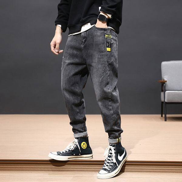fashion streetwear men jeans loose fit black gray harem pants korean style hip hop ripped jeans men pencil pants, Blue
fashion streetwear men jeans loose fit black gray harem pants korean style hip hop ripped jeans men pencil pants, Blue