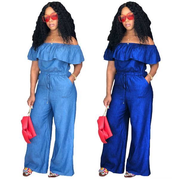 fashion designer female jumpsuit slash neck rompers solid color wide leg pants woman designer luxury clothes, Black;white
fashion designer female jumpsuit slash neck rompers solid color wide leg pants woman designer luxury clothes, Black;white