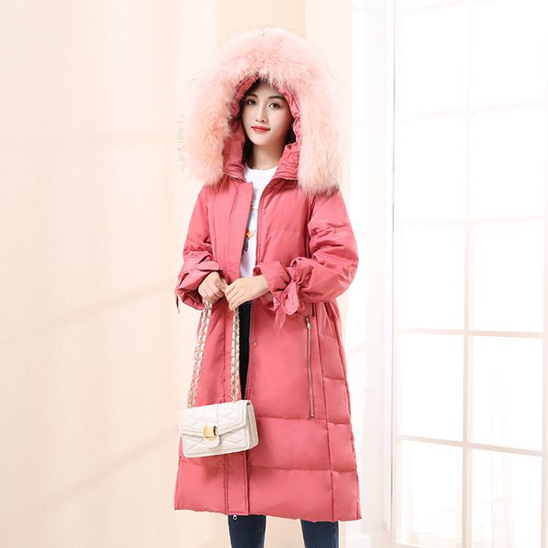 long winter down coat women big fur collar white duck down parka coat ladies warm hooded jacket female loose overcoat, Black
long winter down coat women big fur collar white duck down parka coat ladies warm hooded jacket female loose overcoat, Black