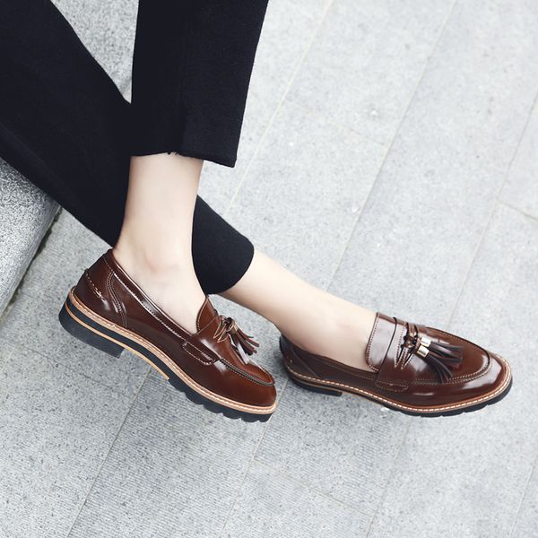 teahoo 2018 spring women slip-on loafers casual fringe oxford shoes for women solid flat shoes fashion leather woman, Black
teahoo 2018 spring women slip-on loafers casual fringe oxford shoes for women solid flat shoes fashion leather woman, Black